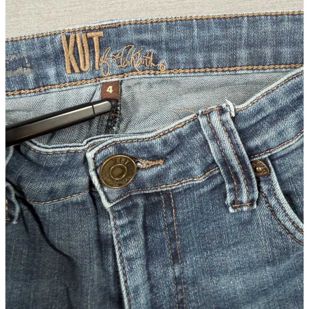 Kut From The Kloth Jeans Donna Skinny Ankle Step Fray Hem Denim Size 4 Boho Arts - Picture 3 of 15